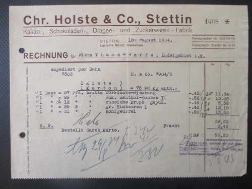 Rechnung schokolade - (5884), &