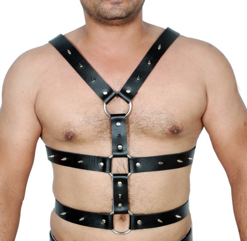 Mans echtleder body harness - echtleder,