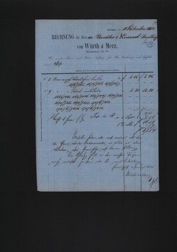 Stuttgart rechnung 1864 - stuttgart,,
