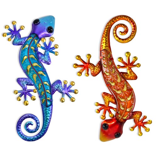 Gecko wanddekoration metall - gecko,