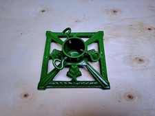 DDR Weihnachtsbaumständer , ca. 15x15 cm Christbaumständer Gusseisen, Grün 
