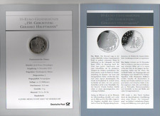 10 Euro Gedenkm., Jahr  2012, 150. Geb. Gerhart Hauptmann, CuNi, m.Erklärung