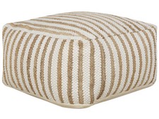 Pouf Jute beige / weiß