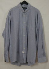 Herren GILBERTO Luxus Hemd Blau/Weiß Baumwolle Größe 43 WIE NEU!