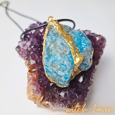 ✨ Blauer Apatit Anhänger – Natürlicher Kristall – Heilstein Halskette 45 cm