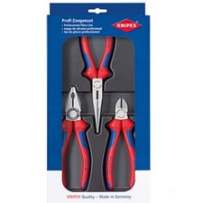 Knipex Zangenset - 002011 - Montage Paket Flachzange Kombizange Seitenschneider