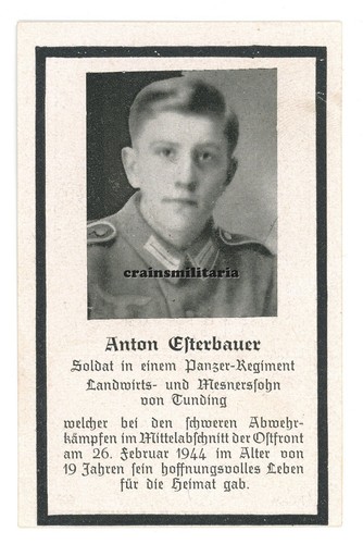 Orig sterbebild panzermann - orig.,