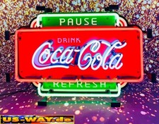 N-0176 Neon "Coca-Cola Refresh" Schild Leuchtreklame Diner Neonreklame Vintage