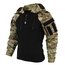 Tactical Combat Shirts 1/4 Zipper Langarm Tactical Shirts Herren Bekleidung Rip S