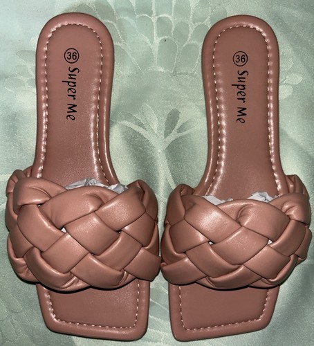 Damen geflochtene sandalen - geflochtene,