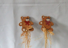 2 Stück Weihnachtsstecker Motiv " BÄR " aus Holz - auch Blumenstecker