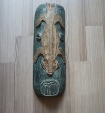 Wandfigur Wanddeko Holz Gecko Echse Salamander 