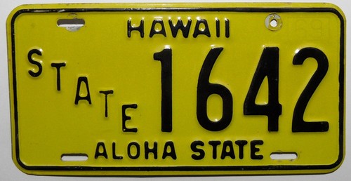 Nummernschild aus hawaii - nummernschild,