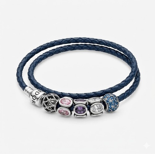 Pandora lederarmband - lederarmband, (doppelt)