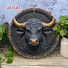 Blechschild rund Stier
