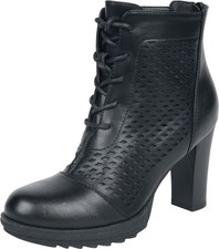 Black Premium by EMP Damen schwarze High Heels mit Rautenmuster