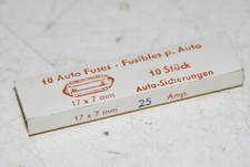 10x Oldtimer Sicherung 25A Torpedo Sicherungen kurz 7x17 25 Ampere 17x7 DIN72581