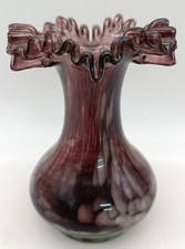 Kleine Vase, lila-weiß im