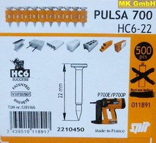 SPIT Zubehör: 500 Nägel HC6-22 für PULSA 700 + 800 + 40 P / E Gasnagler, 22mm