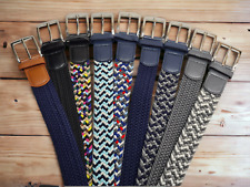 Unisex Stretch Elastisch Bequeme Passform Gurtband Gewebt Flechtgürtel Stark Kunstleder 