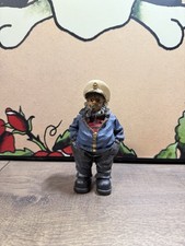 Maritime Dekofigur – Seemann Kapitän mit Pfeife, blaue Jacke, Vintage-Stil