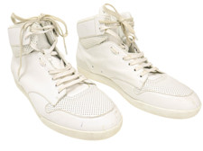 Dior Homme Schuhe Herren (Eu) 43 Weiß Leder Hoch Top Sneakers Italien Made