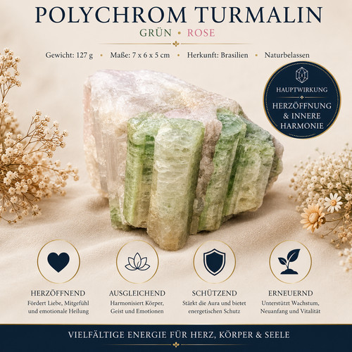 Polychrom turmalin kristall - polychrom,