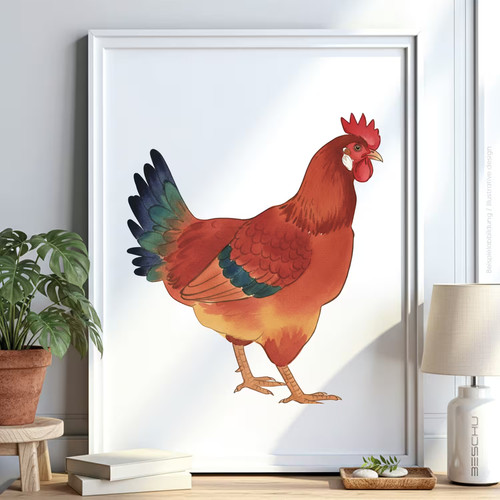 Huhn vogel schablone malen - huhn,