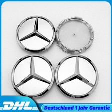 4x Nabendeckel für Mercedes Benz Radnabenkappen 60mm Silber Felgendeckung