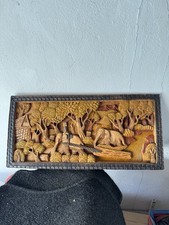 Wandbild Holz Schnitzerei Handgeschnitzt Antik Alte
