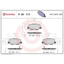 Bremsbelagsatz BREMBO P 61 111, Hinten