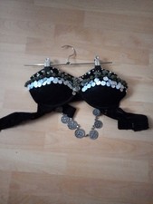 Ausgefallener Tribal BH Schwarzer Body mit Netz Armreif Einzelstück 