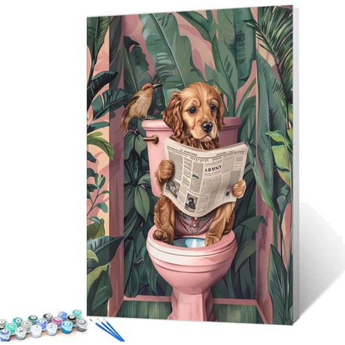 Hund auf toilette - hund, nach