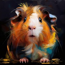 Poster Bild Kunstdruck Wandbild Leinwand Canvas 30x30 cm Meerschweinchen 01