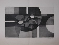 Abstrakte Komposition. Radierung. Unten rechts mit Bleistift signiert, unten lin