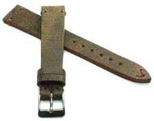 18mm /14 Germany made Vintage Lederband Retro Look Uhrenarmband Distressed braun