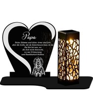 Solar Grablicht in Herzform 30 cm, LED, groß & edel mit persönlicher Gravur