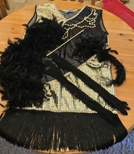 Karnevalskostüm Charleston für Damen Größe 40 mit Zubehör