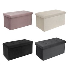 Sitzbank mit Stauraum Sitzhocker Faltbar Aufbewahrungsbox 80L Samt #2332