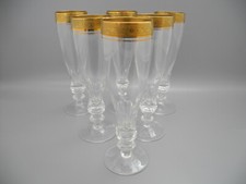 Theresienthal 6 Sektgäser Concord Mintonborte Ätzgoldrand Borde Champagnerflöte