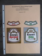 Bieretiketten, BW, Neustetten, Kronenbrauerei Alfred Schimpf Teil 1