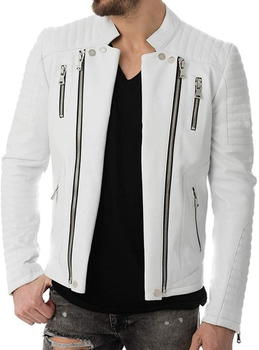 Herren echt lammleder biker - echt,