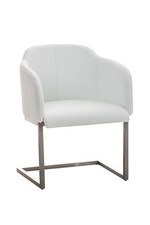 #R131992/2410 Besucherstuhl Magnus weiß Lehnstuhl Polsterstuhl Freischwinger