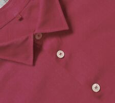 SIGNUM Hemd Gr.2XL (eher 3XL) Magenta 100 % Leinen Kurzarm NEUWERTIG