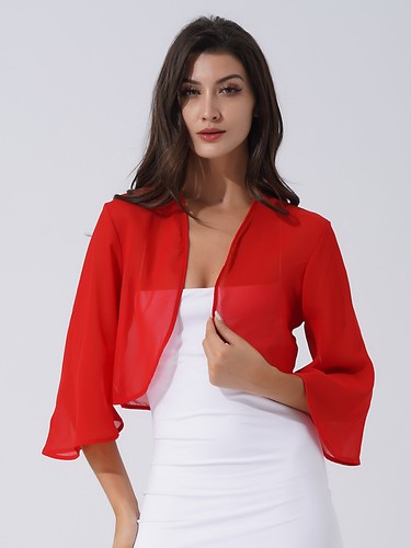 Damen chiffon bolero - chiffon,