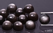 Dunkelsilber Obsidian runder