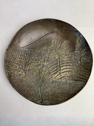 Bronze schale teller blätter - schale,