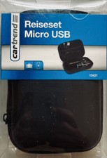 CARTREND REISESET MICRO USB 12V 240V 4TEILIG LADEGERÄT AUFLADEGERÄT 2x USB.