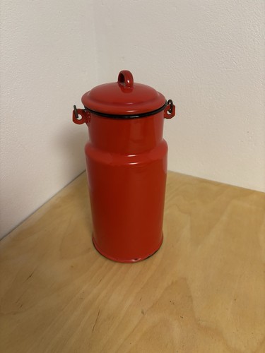 Vintage emaille milchkanne rot - vintage,