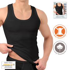 4-6-10 Pack Herren Unterhemden schwarz 100% Baumwolle Feinripp Gr. M - 6XL